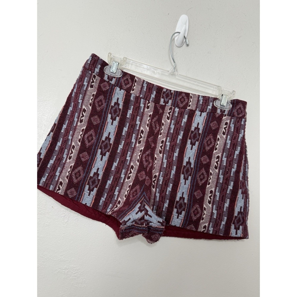 Hollister High Waisted Trendy Micro Mini Shorts Tribal Aztec Boho Print Size 7